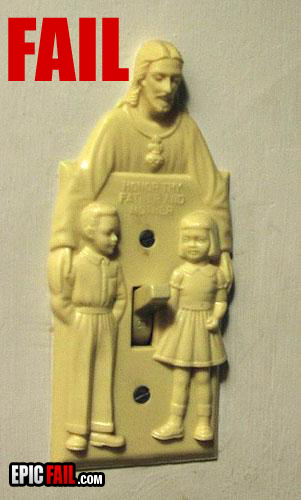 Caught on camera: jesus Light Switch Fail
