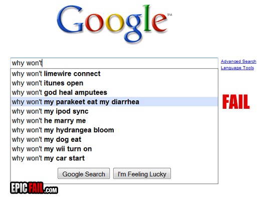 Caught on camera: a classic google search fail