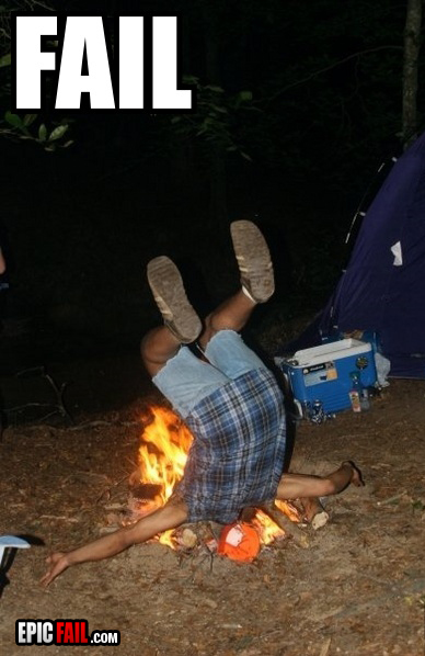 Caught on camera: campfire Fail