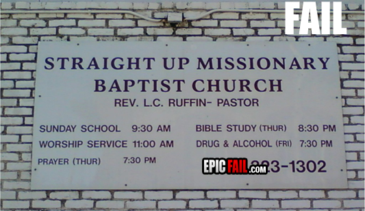Caught on camera: church Name Fail