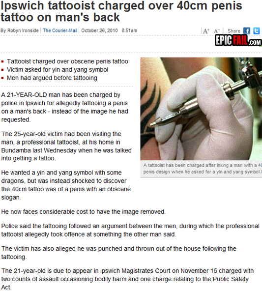 Scene: getting a Tattoo Fail
