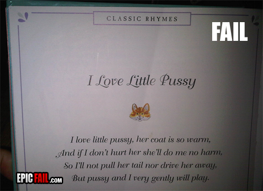 Caught on camera: children's Rhyme Fail