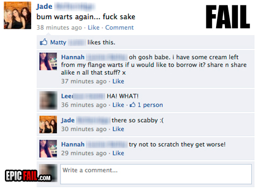 Scene: epic Facebok Fail