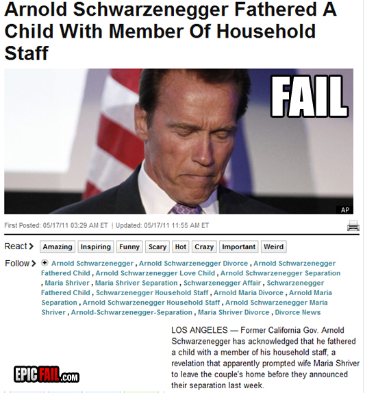 Caught on camera: arnold Schwarzenegger Fail