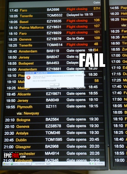 Caught on camera: airport Schedule Fail