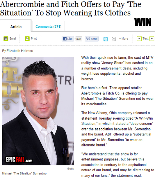 Caught on camera: ambercrombie & Fitch Win