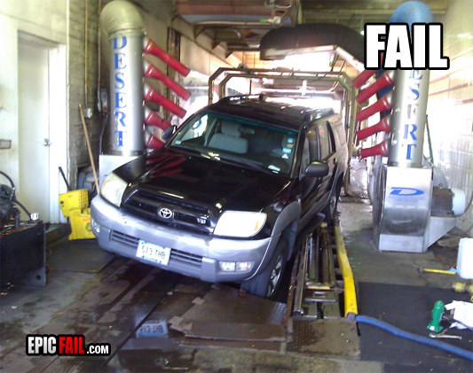 Caught on camera: car Wash Fail