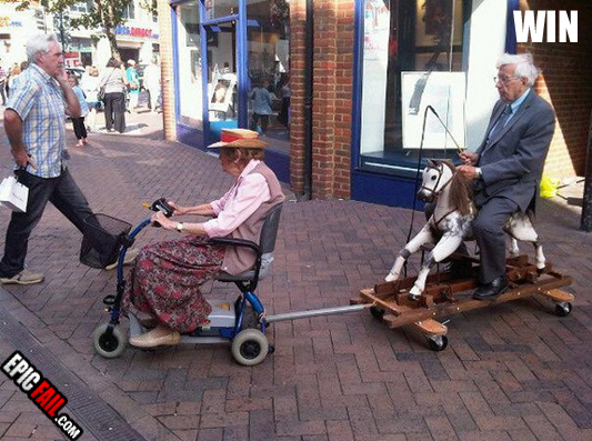 Caught on camera: elderly Couple Win