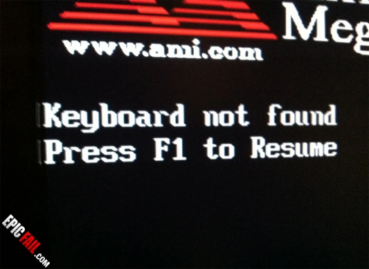 Caught on camera: error Message Fail