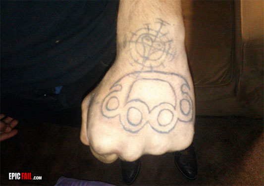 Caught on camera: dIY Tattoo Fail
