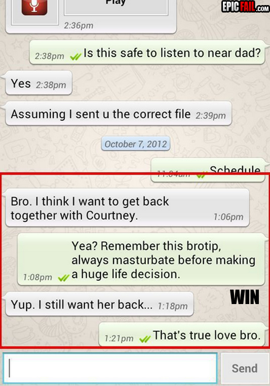 Scene: brotherly Advice Win