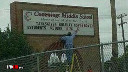 Watch: thanksgiving School Sign Fail