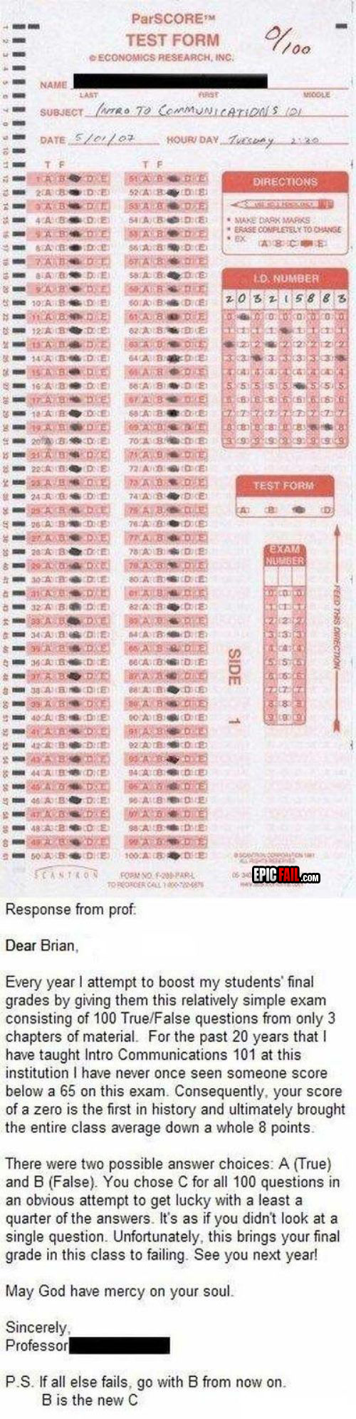 Caught on camera: classic – Student Fail