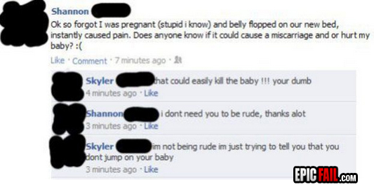 Caught on camera: epic Pregnant Facebook Fail