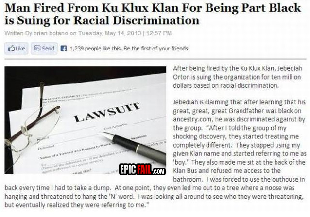 Scene: ku Klux Klan Lawsuit FAIL