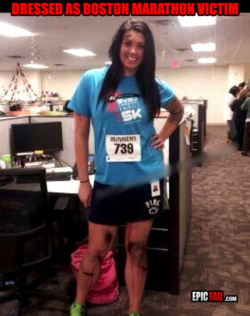 Scene: boston Marathon Runner Epic Costume FAIL