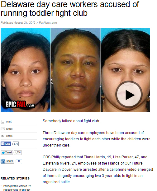 Delaware Daycare Workers Accused Of Running Toddler Fight Club — fail moment