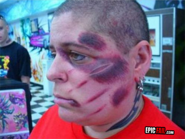 Moment: epic Face Tattoo FAIL