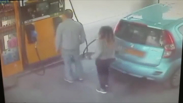 Car Set on Fire for Denying Cigarette — fail moment